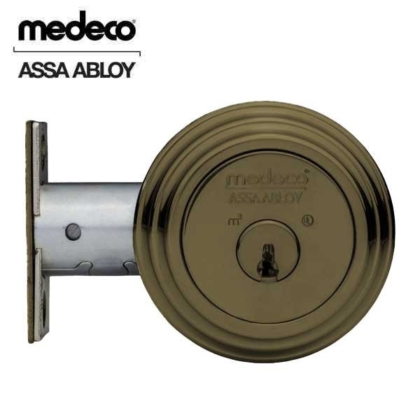 Medeco Residential Deadbolt, M3, Single Cylinder, 5-Pin, DL Keyway, Pinned, 2-3/4" Backset, 2-1/4" x 1" Fac 11TR504-13-DLT